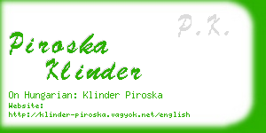 piroska klinder business card